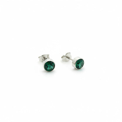 Groene Zirkonia Oorbellen RVS - Aramat Jewels - Oorbellen - cadeautip