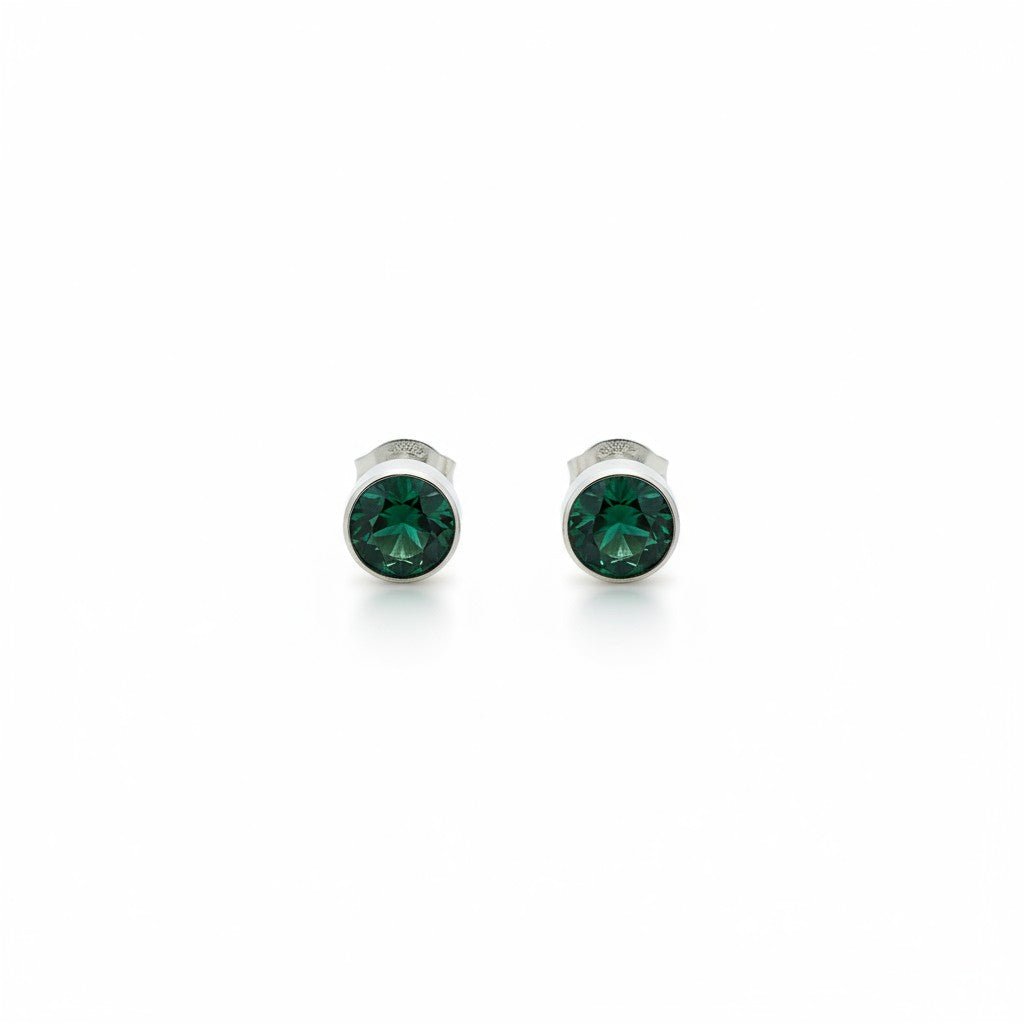 Groene Zirkonia Oorbellen RVS - Aramat Jewels - Oorbellen - cadeautip