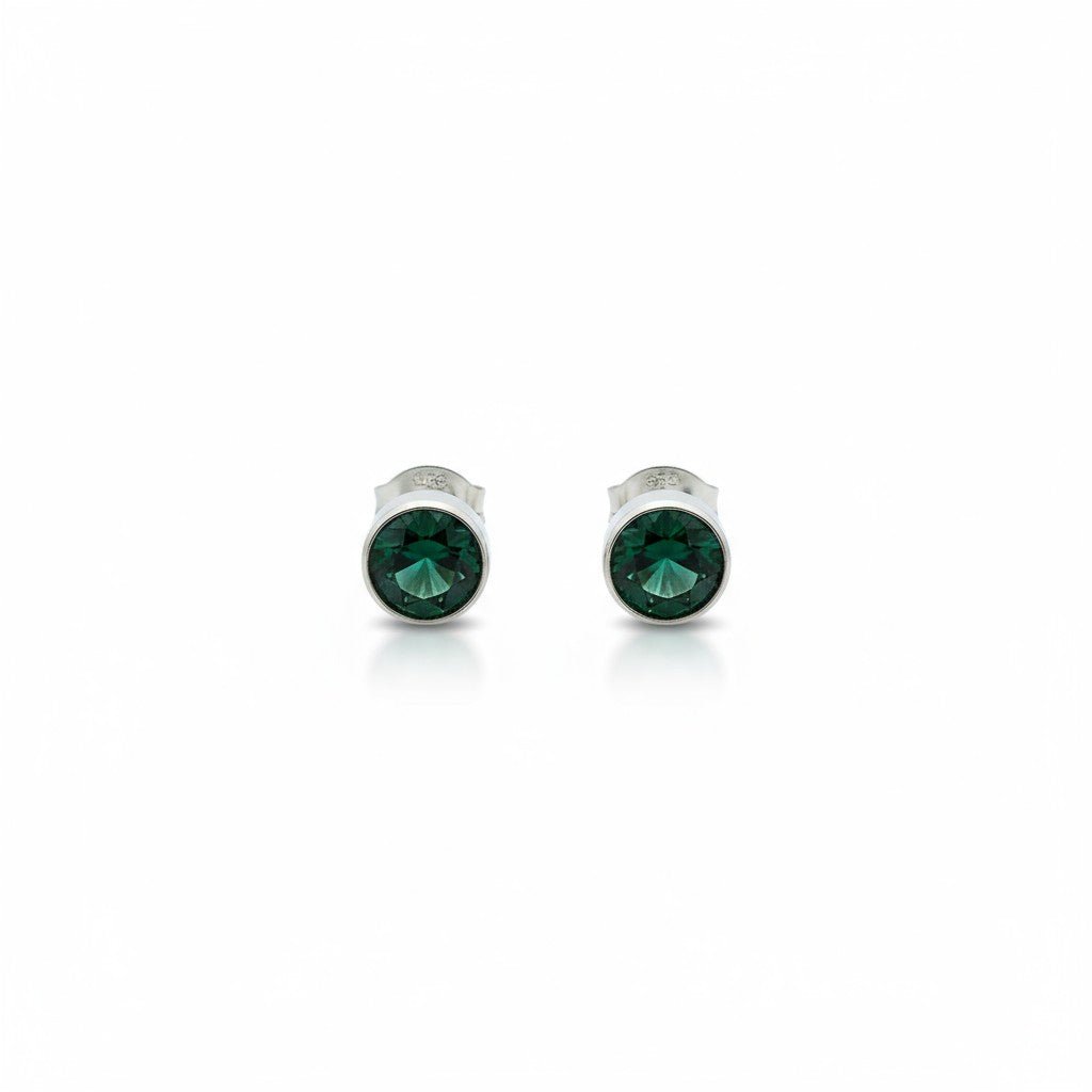 Groene Zirkonia Oorbellen RVS - Aramat Jewels - Oorbellen - cadeautip