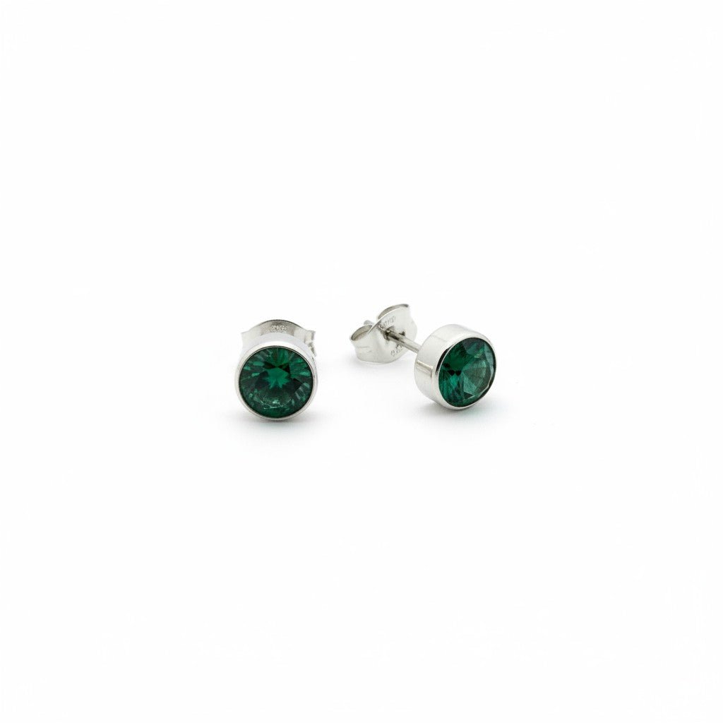 Groene Zirkonia Oorbellen RVS - Aramat Jewels - Oorbellen - cadeautip