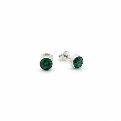 Groene Zirkonia Oorbellen RVS - Aramat Jewels - Oorbellen - cadeautip