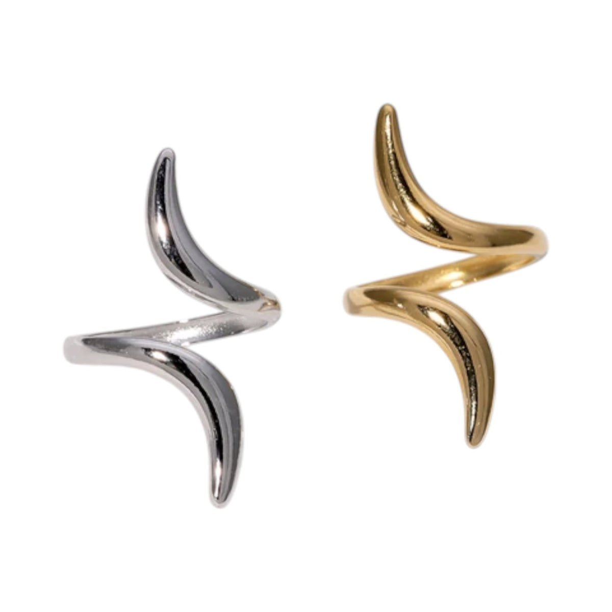 Grote Brede One Size Ring RVS met Lijnen Design (32 mm) - Aramat Jewels - Ringen - cadeautip