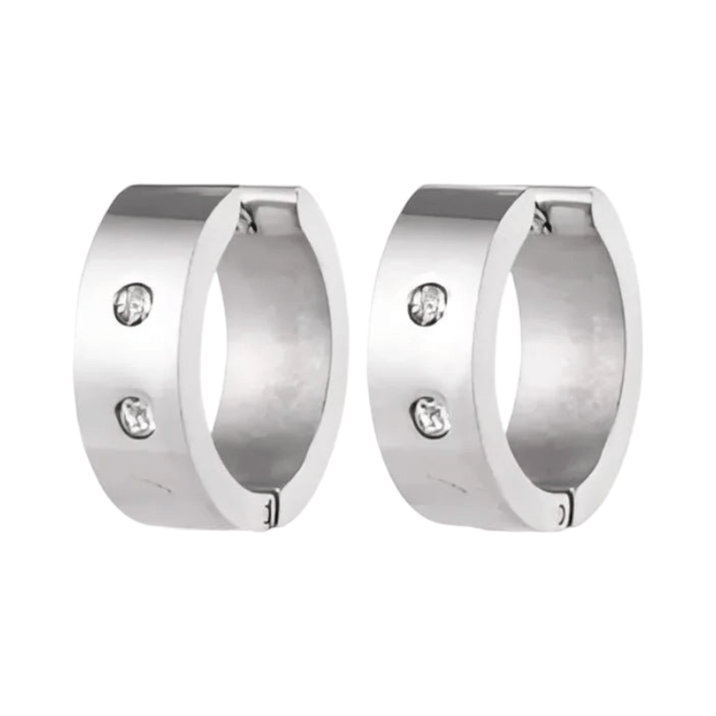 Grote Huggie Oorringen Kristal 20mm - Aramat Jewels - Oorringen - cadeautip