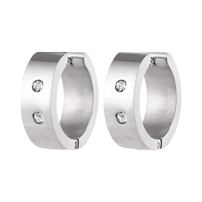 Grote Huggie Oorringen Kristal 20mm - Aramat Jewels - Oorringen - cadeautip