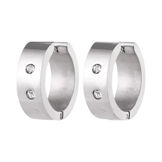 Grote Huggie Oorringen Kristal 20mm - Aramat Jewels - Oorringen - cadeautip