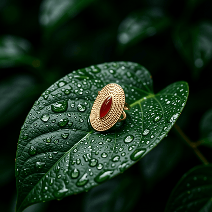 Grote Verstelbare RVS Ring Ovaal met Emaille - 28 mm - Aramat Jewels - Ringen - cadeautip