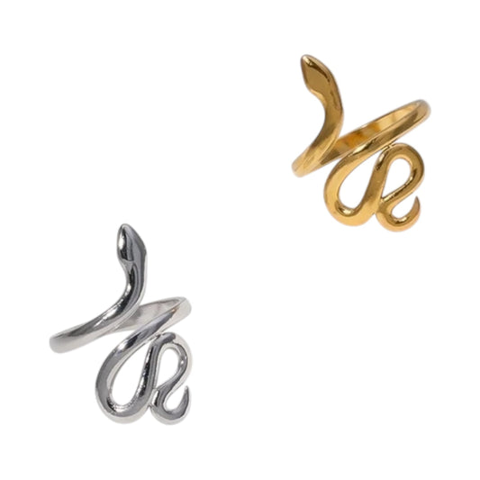 Grote Verstelbare Slangenring van RVS - 28mm Statement Ring - Aramat Jewels - Ringen - cadeautip