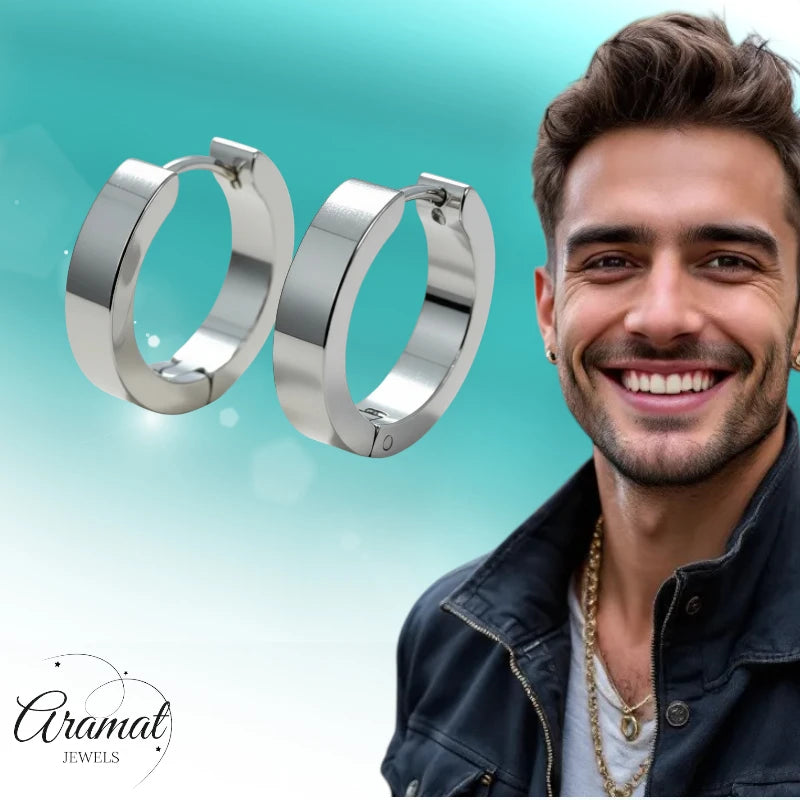 RVS Huggies Oorringen Zilverkleur 17x4mm - Dikke Hoepels Unisex