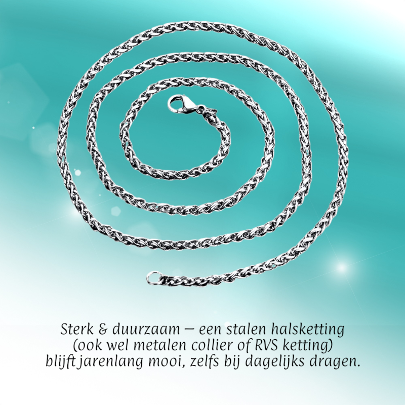 Collier queue de renard en acier inoxydable 70 cm – 7 mm