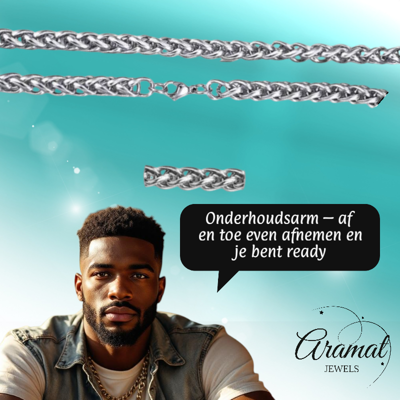 Collier queue de renard en acier inoxydable 70 cm – 7 mm