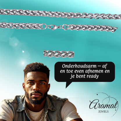 Collier queue de renard en acier inoxydable 70 cm – 7 mm