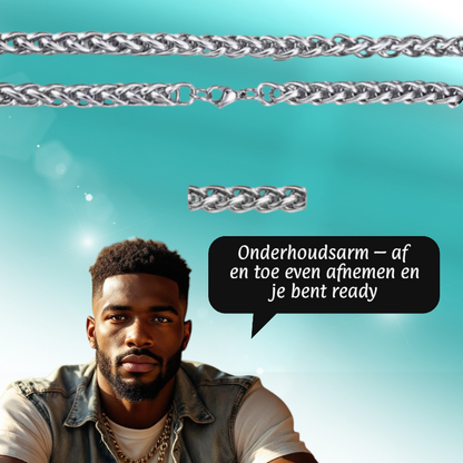 Vossenstaart Halsketting RVS 75 cm – 8 mm