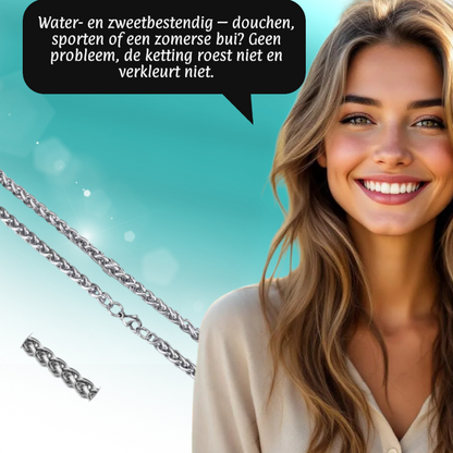 Vossenstaart Halsketting RVS 65 cm – 6 mm