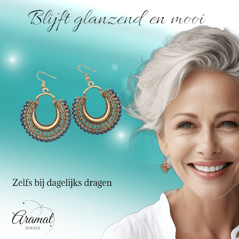 Handgemaakte Boho Oorhangers – Donkerblauw Touw – 60x40mm - oor2975 - Oorhangers kopen# - 60mm - alles - blauw