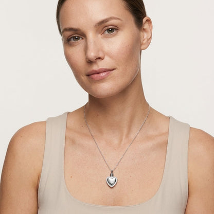 Hart ashanger met zirkonia – zilverkleurig staal - Aramat Jewels - Gedenkhangers - cadeautip