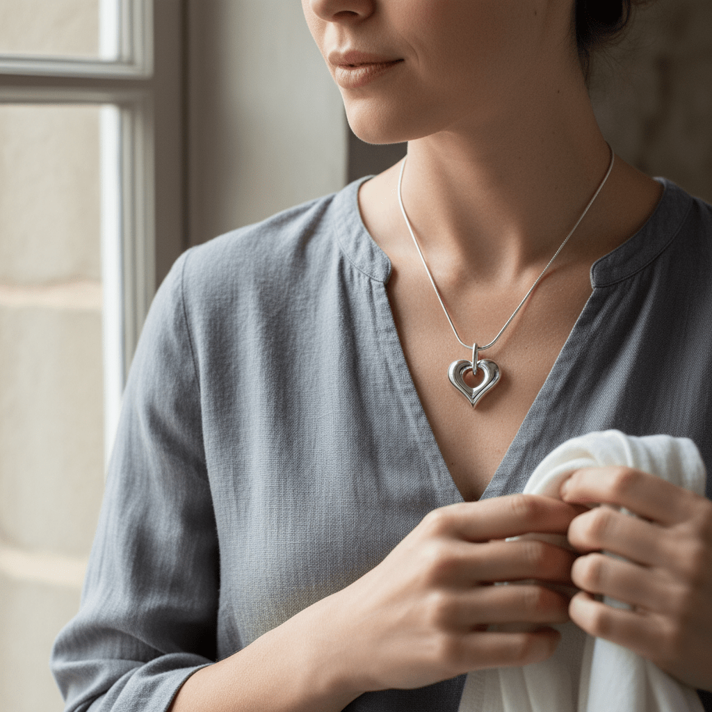 Hartvormig as sieraad met open detail – staal - Aramat Jewels - Gedenkhangers - cadeautip