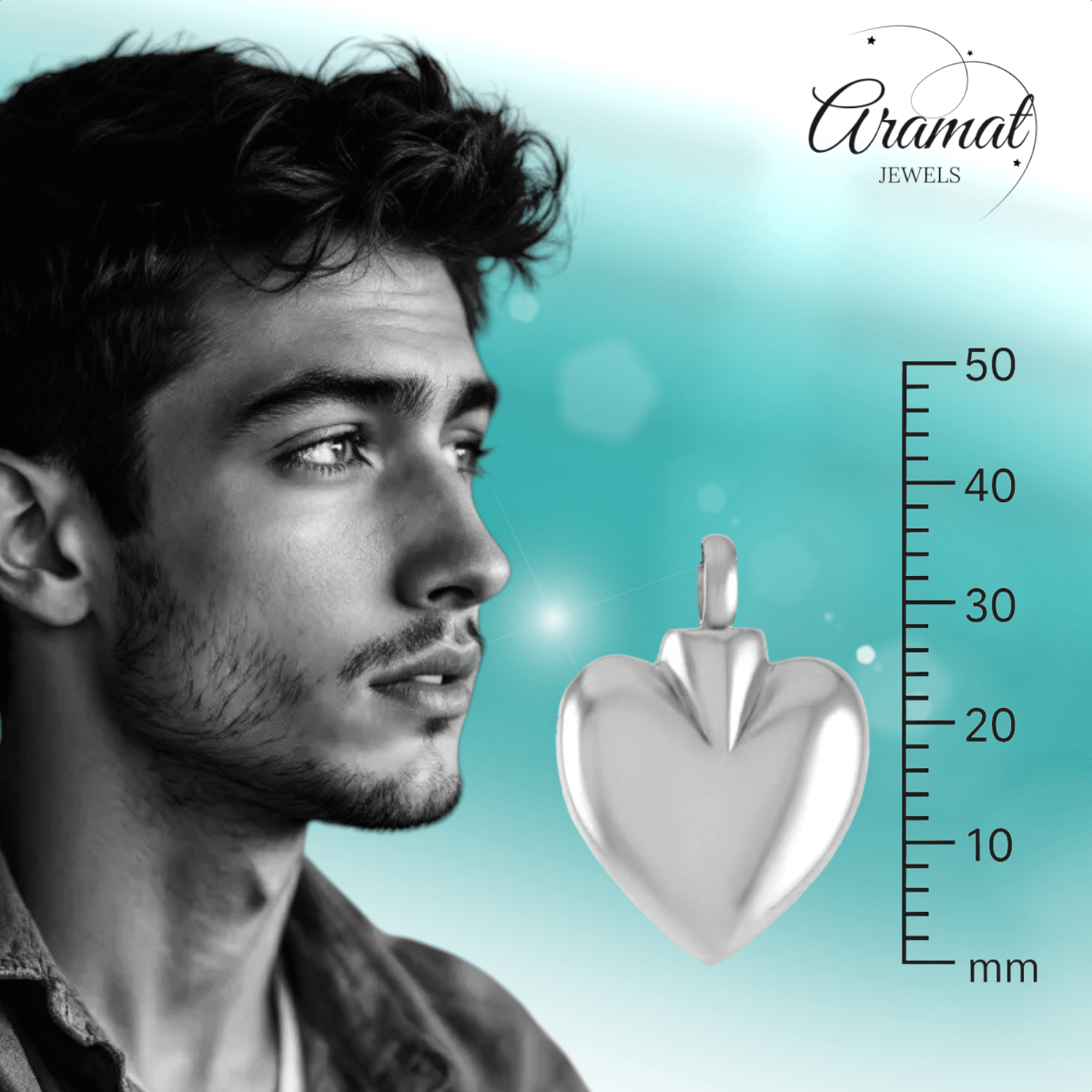 Hartvormig as sieraad van staal – gedenksieraad - Aramat Jewels - Gedenkhangers - cadeautip