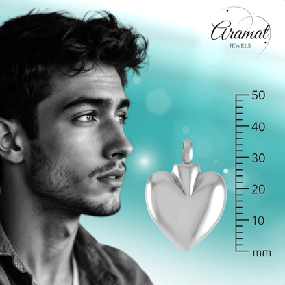 Hartvormig as sieraad van staal – gedenksieraad - Aramat Jewels - Gedenkhangers - cadeautip