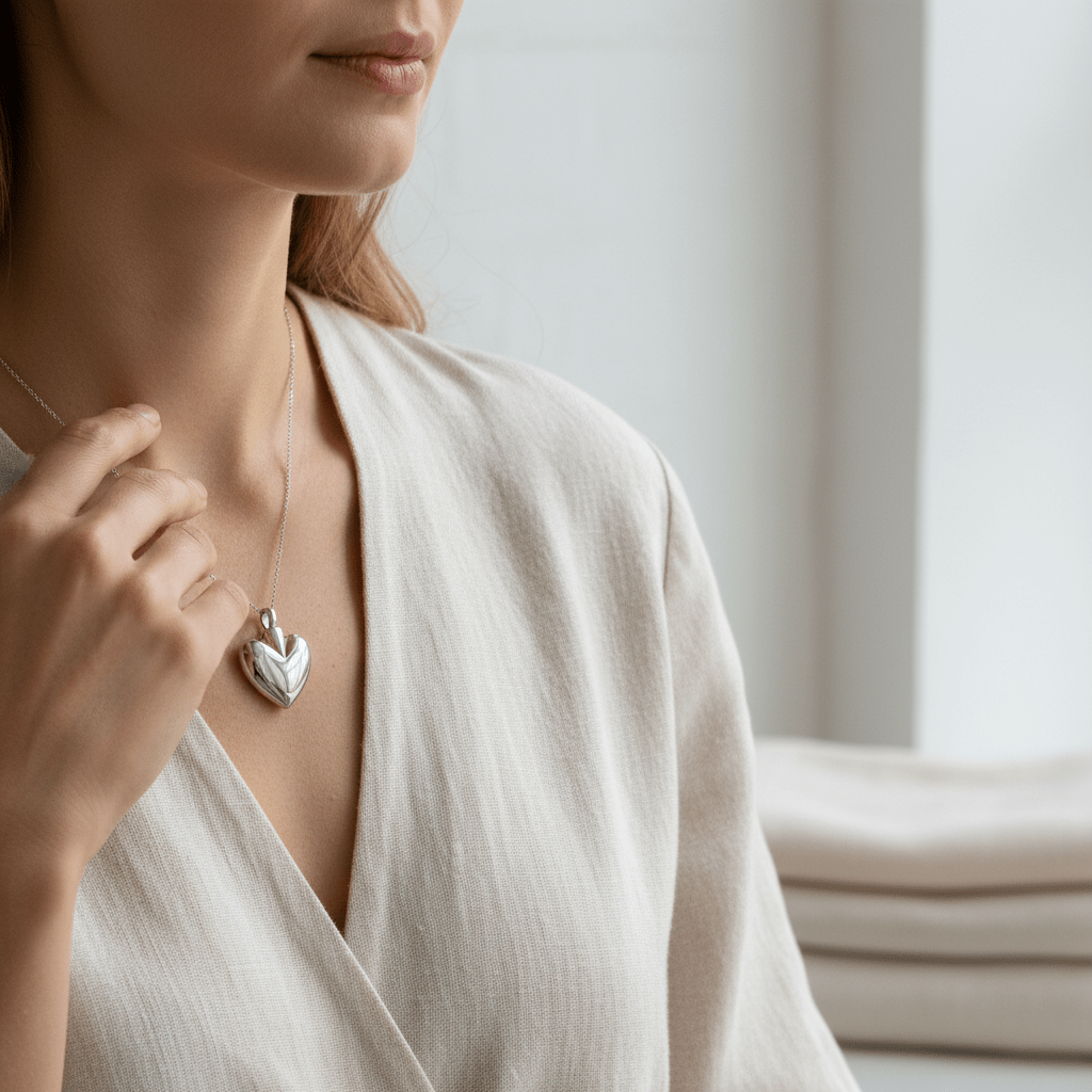 Hartvormig as sieraad van staal – gedenksieraad - Aramat Jewels - Gedenkhangers - cadeautip