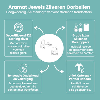 Hartvormige Zilveren Oorbellen - Aramat Jewels - Oorbellen - cadeautip