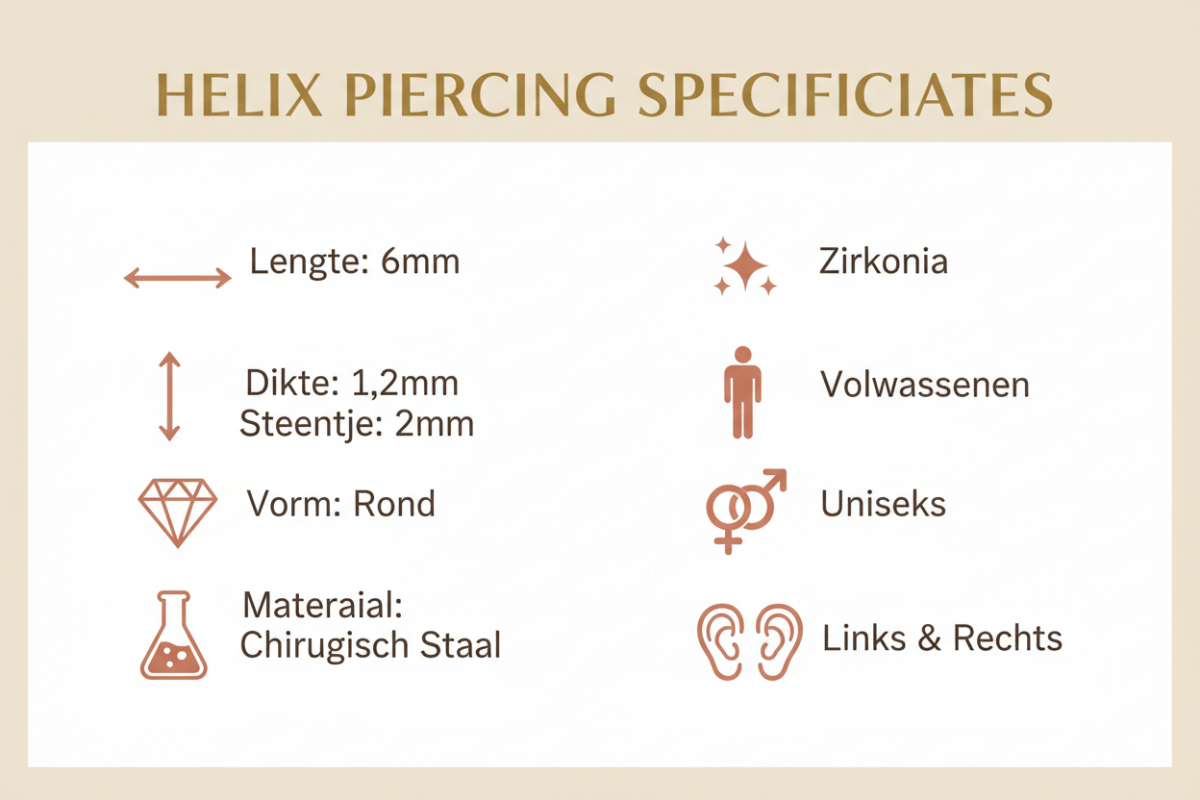 Helix Piercing Specificaties - Correcte spelling