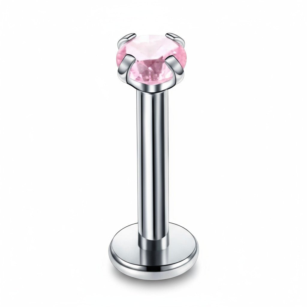 Helix Piercing Zilverkleur Roze Zirkonia 6mm 3mm 1.2mm - Aramat Jewels - Piercings - cadeautip