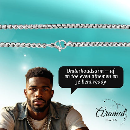 Jasseron Halsketting RVS 60 cm – 1,5 mm - Aramat Jewels - Halskettingen - cadeautip