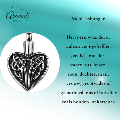 Keltisch as - hart staal met zwarte Keltische knoop - Aramat Jewels - Gedenkhangers - cadeautip