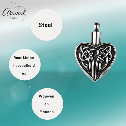 Keltisch as - hart staal met zwarte Keltische knoop - Aramat Jewels - Gedenkhangers - cadeautip