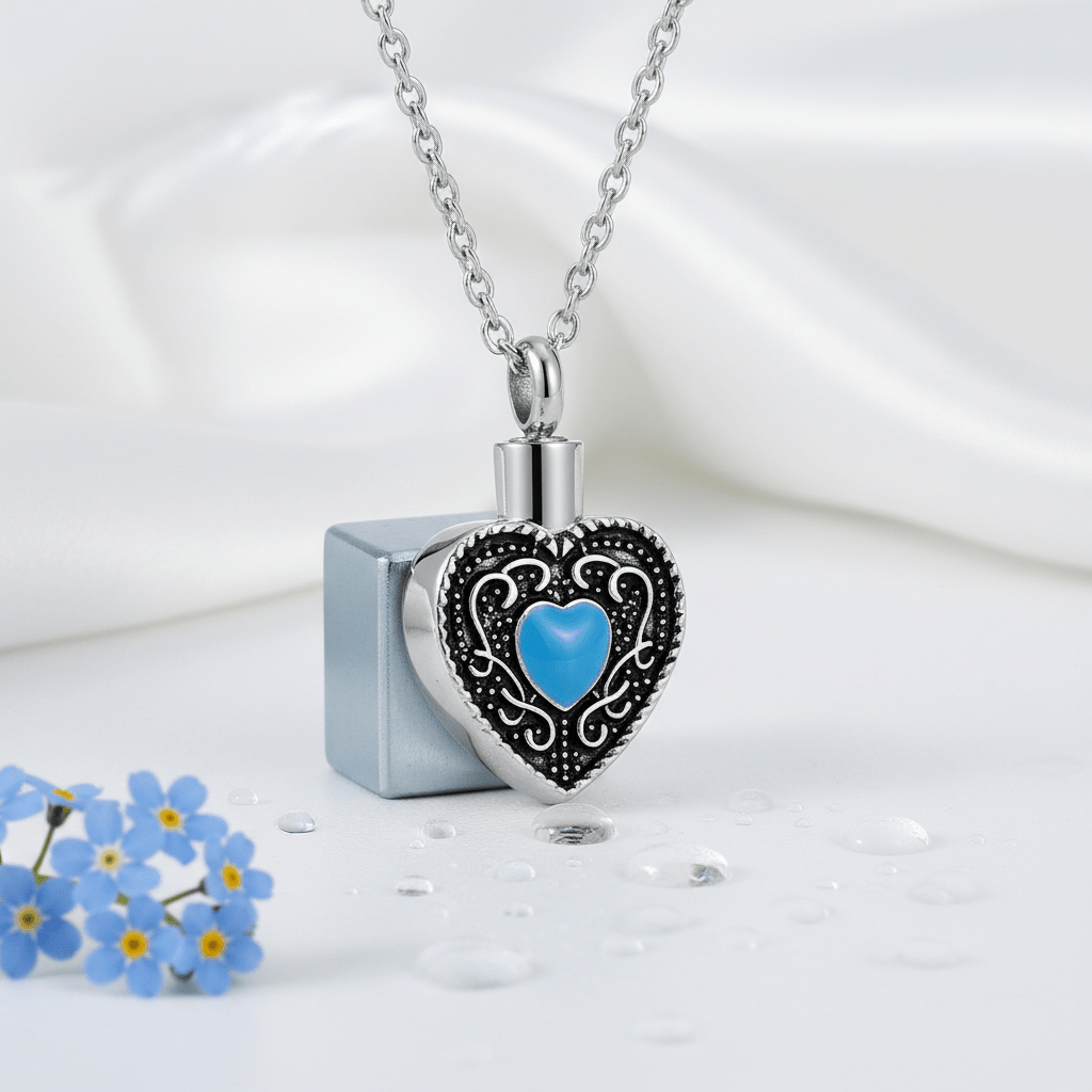 Keltisch hart as - hanger staal blauw emaille 3cm - Aramat Jewels - Gedenkhangers - cadeautip