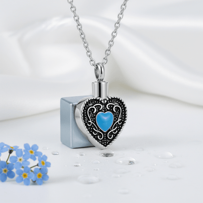 Keltisch hart as - hanger staal blauw emaille 3cm - Aramat Jewels - Gedenkhangers - cadeautip