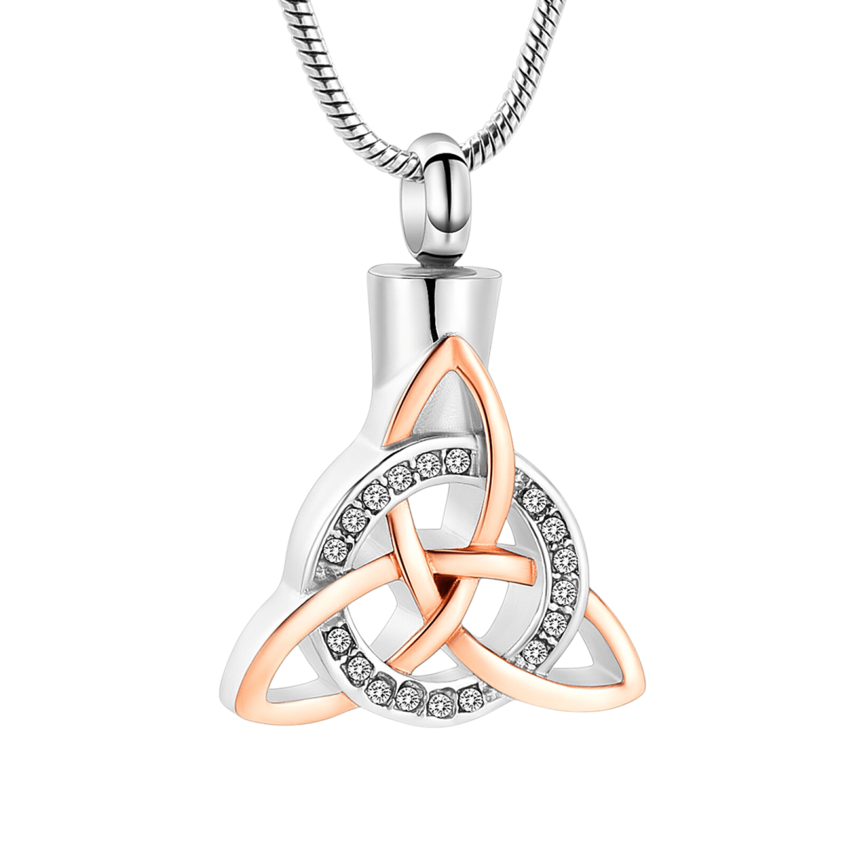 Keltische as - hanger staal triquetra met kristal - Aramat Jewels - Gedenkhangers - cadeautip