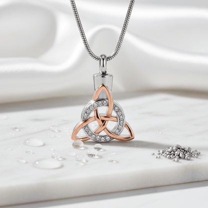 Keltische as - hanger staal triquetra met kristal - Aramat Jewels - Gedenkhangers - cadeautip