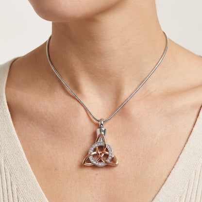 Keltische as - hanger staal triquetra met kristal - Aramat Jewels - Gedenkhangers - cadeautip