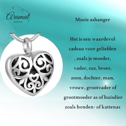 Cœur en frêne d'acier décoré d'émail noir