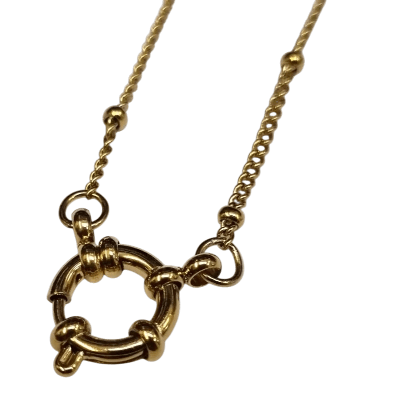 Ketting – Staal Bedelketting Bolletjes Schakel Goudkleurig (2mm) - Aramat Jewels - Bedelketting - cadeautip