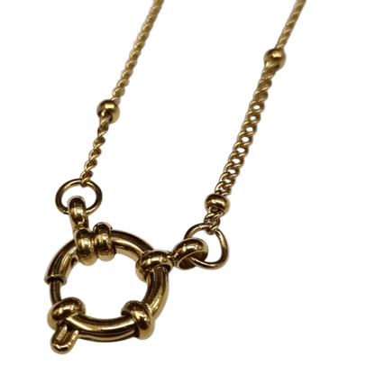 Ketting – Staal Bedelketting Bolletjes Schakel Goudkleurig (2mm) - Aramat Jewels - Bedelketting - cadeautip