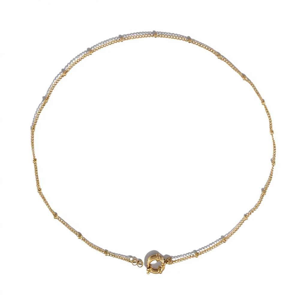 Ketting – Staal Bedelketting Bolletjes Schakel Goudkleurig (2mm) - Aramat Jewels - Bedelketting - cadeautip