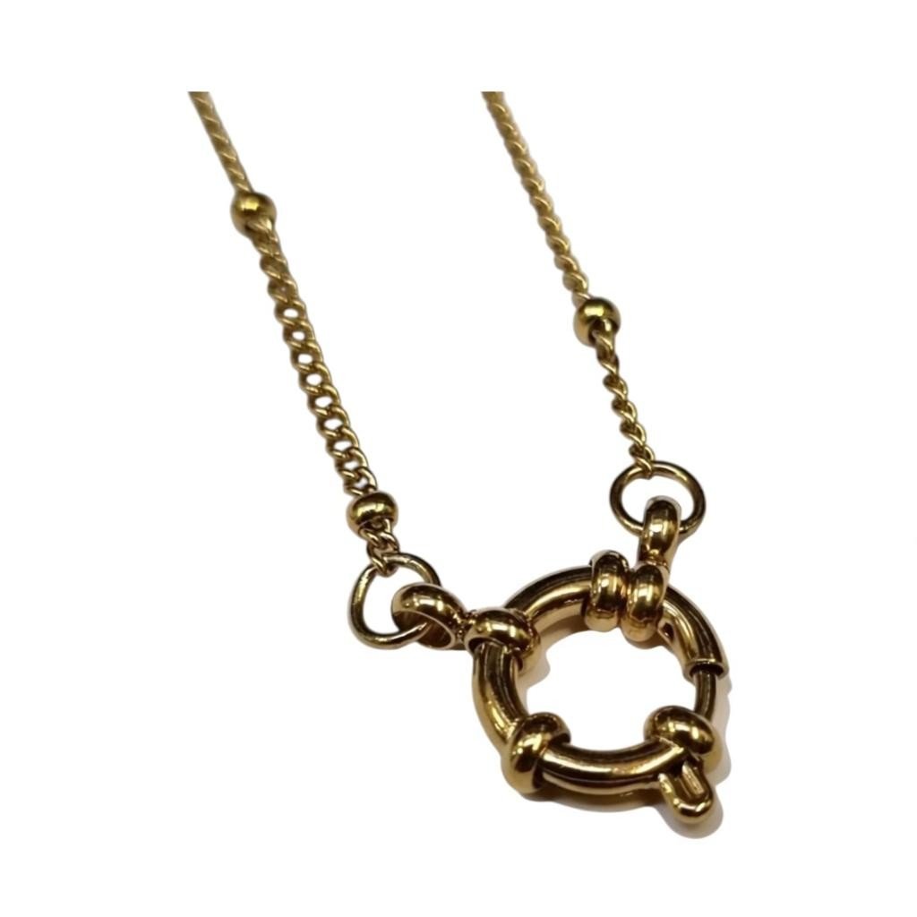 Ketting – Staal Bedelketting Bolletjes Schakel Goudkleurig (2mm) - Aramat Jewels - Bedelketting - cadeautip