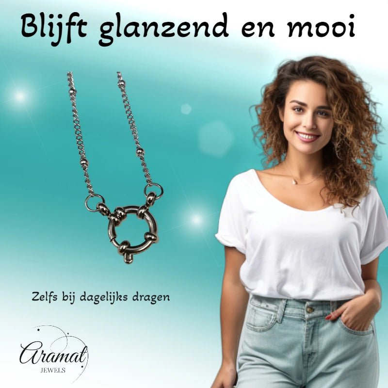 Ketting – Staal Bedelketting Bolletjes Schakel Zilverkleurig (2mm) - Aramat Jewels - Bedelketting - cadeautip