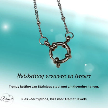 Ketting – Staal Bedelketting Bolletjes Schakel Zilverkleurig (2mm) - Aramat Jewels - Bedelketting - cadeautip