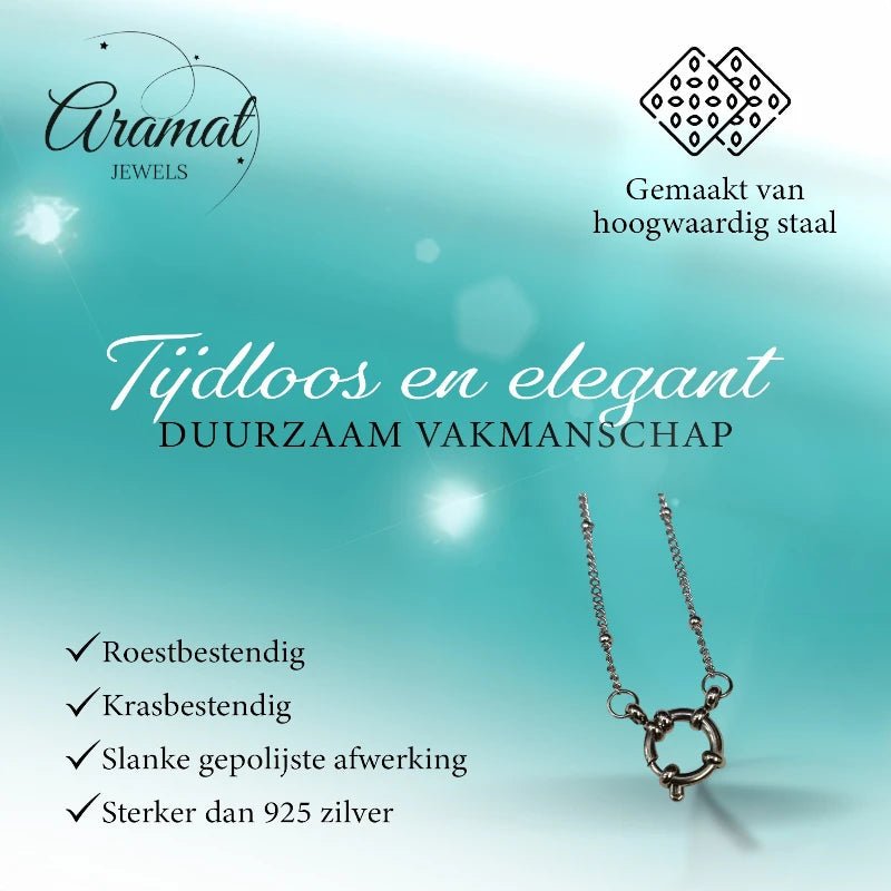 Ketting – Staal Bedelketting Bolletjes Schakel Zilverkleurig (2mm) - Aramat Jewels - Bedelketting - cadeautip
