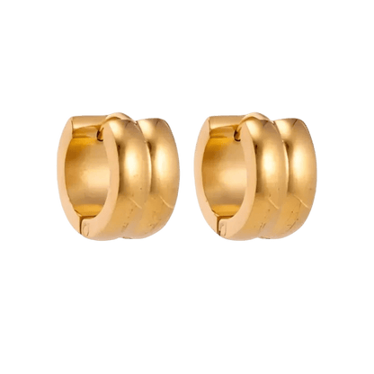 Klapcreolen – Staal Enkele Streep Goudkleurig (13mm) - Aramat Jewels - Oorringen - cadeautip