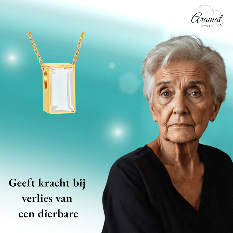 Kleine Ashanger Rechthoek met Zirkonia - Goudkleur - hang1469 - IJD33011 - Gedenkhangers kopen# - 11mm - alles - ashangers