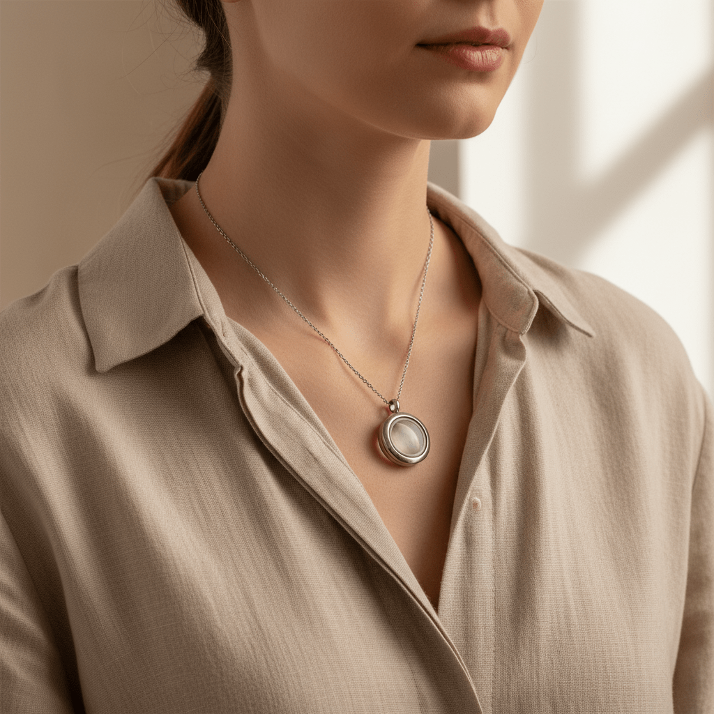 Kleine Ronde Ashanger RVS 15mm - Aramat Jewels - Gedenkhangers - cadeautip