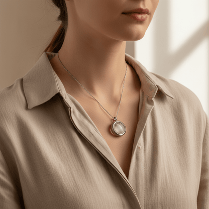 Kleine Ronde Ashanger RVS 15mm - Aramat Jewels - Gedenkhangers - cadeautip