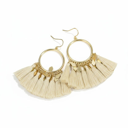 kwastjes Oorhangers met Ruitvormige Bedeltjes - Aramat Jewels - Oorhangers - cadeautip