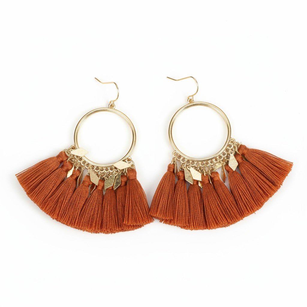 kwastjes Oorhangers met Ruitvormige Bedeltjes - Aramat Jewels - Oorhangers - cadeautip