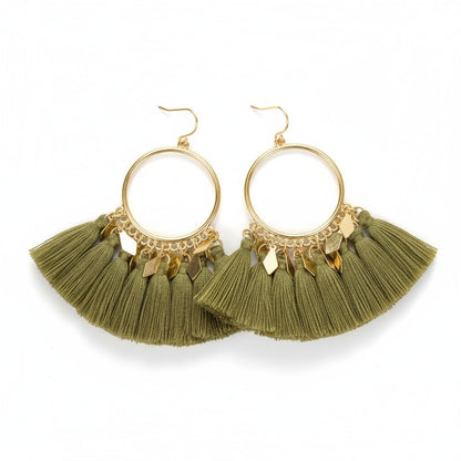 kwastjes Oorhangers met Ruitvormige Bedeltjes - Aramat Jewels - Oorhangers - cadeautip