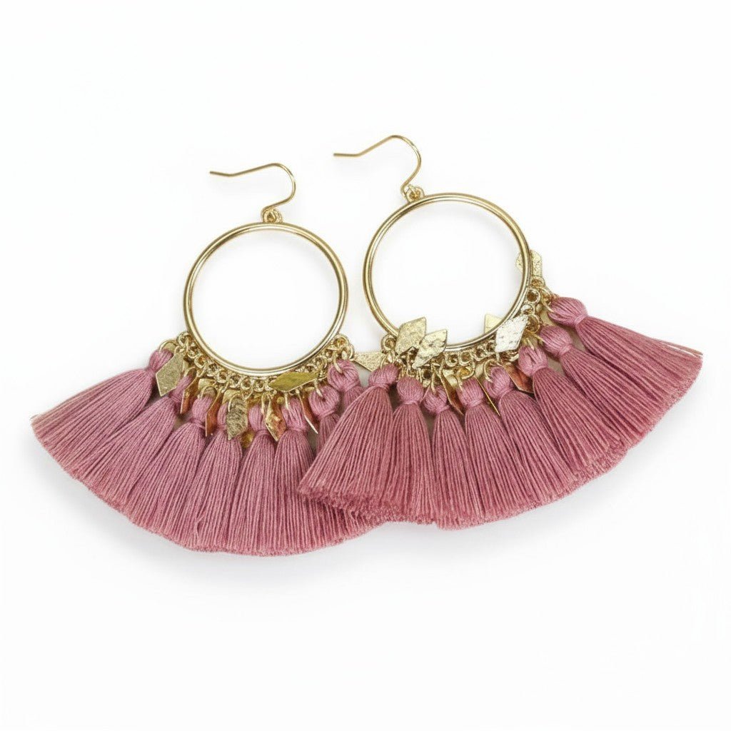 kwastjes Oorhangers met Ruitvormige Bedeltjes - Aramat Jewels - Oorhangers - cadeautip